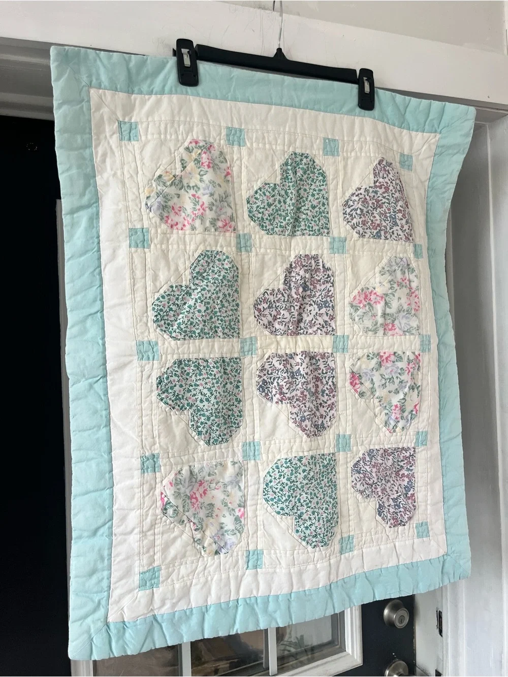 Vintage heart patch work pillow sham, pillow case